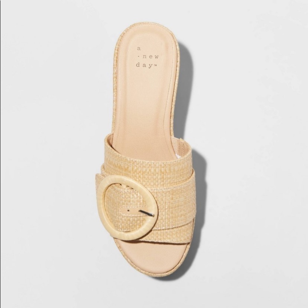 A New Day Victoria Wedge Heel Sandal Open Toe Platform Slide nwt - Picture 3 of 7